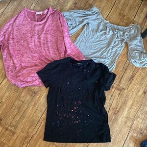 Free People Wilfred Free Babaton Women's Tee Shirt Bundle Black Pink Size Medium